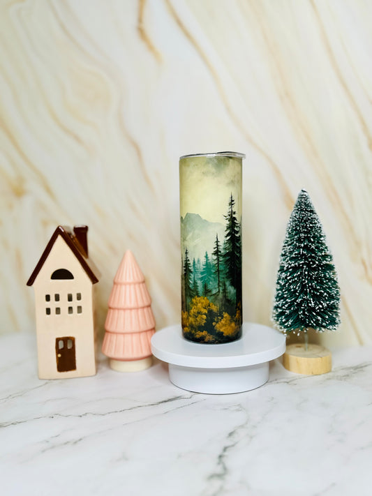 Rustic Pine Trees 20oz Skinny Tumbler