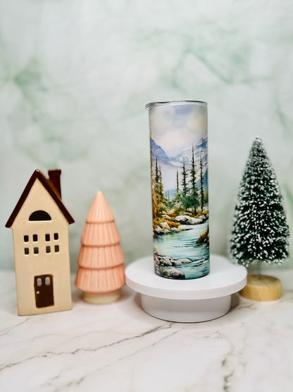 Watercolor Banff 20oz Skinny Tumbler