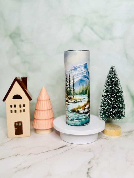 Watercolor Banff 20oz Skinny Tumbler